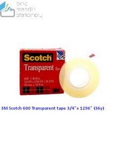 Katalog 3M Scotch harga murah & terjangkau, Image ATK Sekolah SIPLAH 3M Scotch 600 Transparent tape 3/4 inchx 1296 inch (36y) harga normal 24500 di Distributor ATK Bina Mandiri Stationery