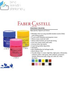 Contoh Cat Tinta lukis gambar warna putih Faber-Castell Poster Colour White (170901) merek Faber Castell