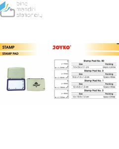 Jual Stamp Pad Joyko No. 0 | No. 00 | No. 1 | No. 2 Bak Bantalan Tinta Stempel/Cap  termurah harga grosir Jakarta