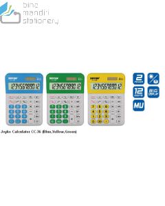 Jual Kalkulator Meja 12 Digit Joyko Calculator CC-36 (Blue,Yellow,Green) terlengkap di toko alat tulis