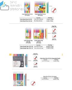 Contoh Joyko Color Brush Pen CLP-43 (12 Color) Pena Kuas Warna Menggambar Melukis merek Joyko