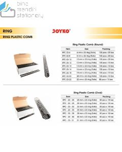 Spiral Plastik jilid Binding Joyko Ring Plastic Comb RPC-23-25 (Oval) (Folio)