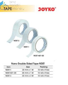 Contoh Selotip Dua Sisi Joyko Nano Double Sided Tape NDST-3 merek Joyko