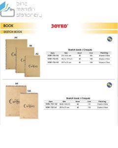 Contoh Joyko Sketch Book SKBK-706-2B5 Buku Tulis Catatan Sketsa Gambar Kertas Polos  merek Joyko