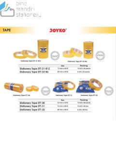 Gambar Selotip Kecil Plastik Joyko Stationery Tape STT-31-R12 (12mm x 45M) merek Joyko