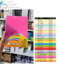 PaperFine Color A4 80 gr 25 sheet IT 350 Cyber Hp Red Kertas Fotocopy Print HVS Warna