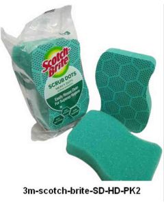 Katalog alat-alat kantor 3M Scotch Brite,  3M Scotch Brite Scrub Dots HD 2pcs/Pack harga normal 20000 di Supplier Alat Tulis Bina Mandiri Stationery